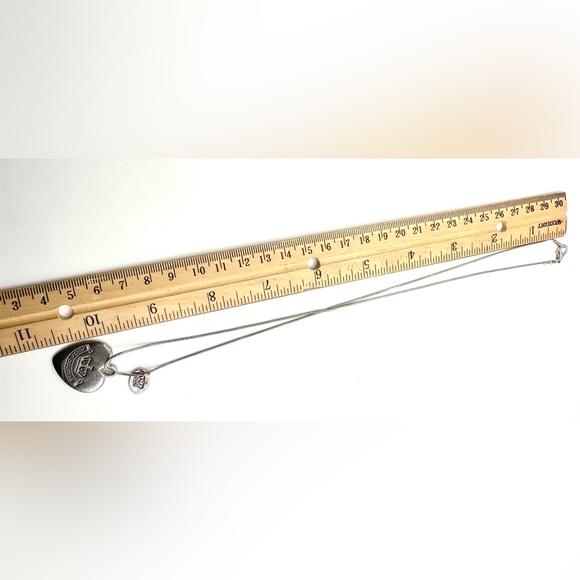 Juicy Couture Silver Heart Crown Necklace Vintage, w/Silver Plated Necklace Y2K - Picture 8 of 10